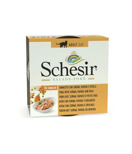 Schesir Salad Cat Wet Food Tuna with Surimi, Papaya and Peas - (Min Order 85g - 14pcs)[Weight - 85g] - Shopivet.com