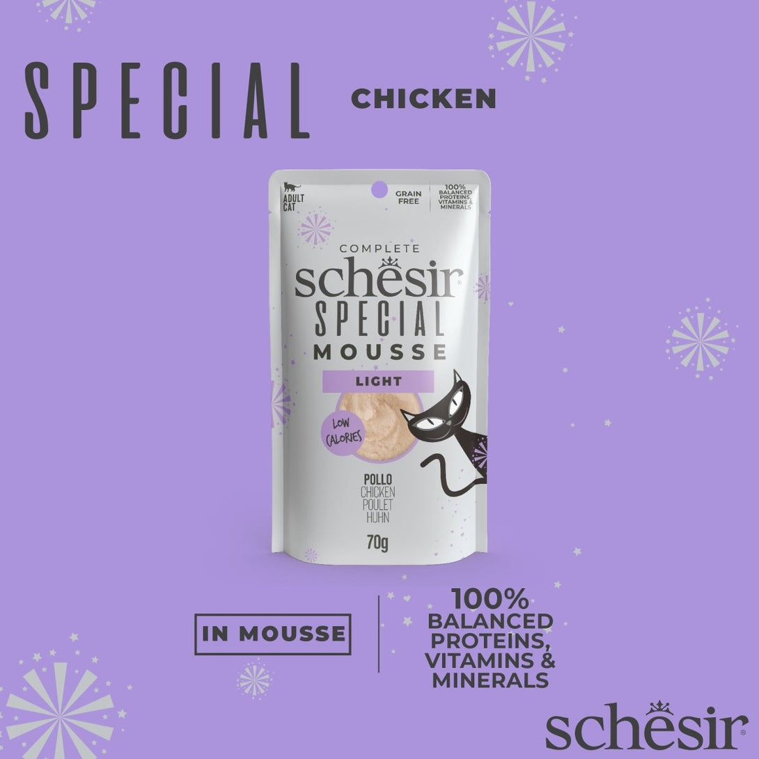 Schesir Special Mousse (Light) For Cat - Chicken 70g - Shopivet.com