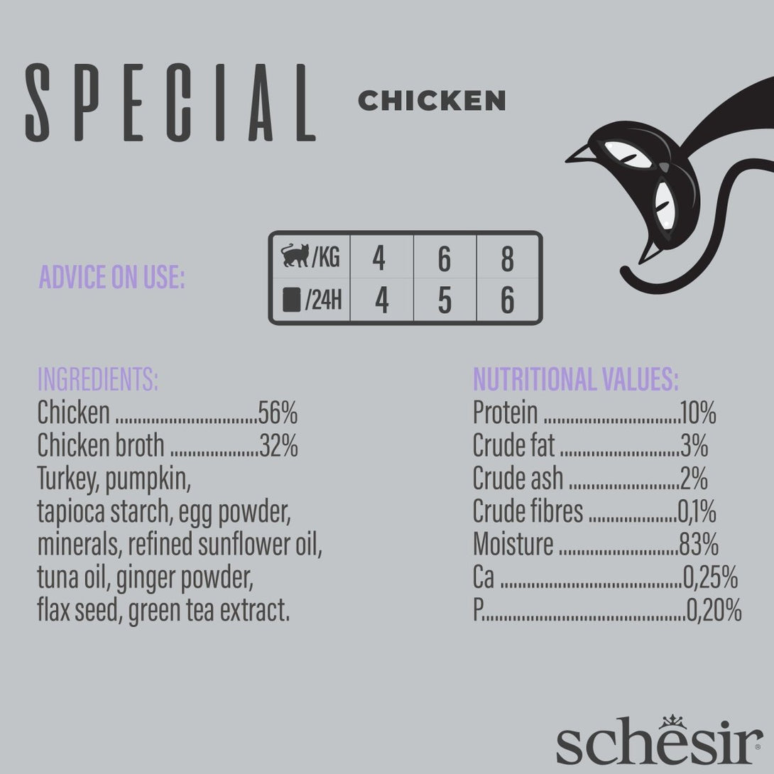 Schesir Special Mousse (Light) For Cat - Chicken 70g - Shopivet.com