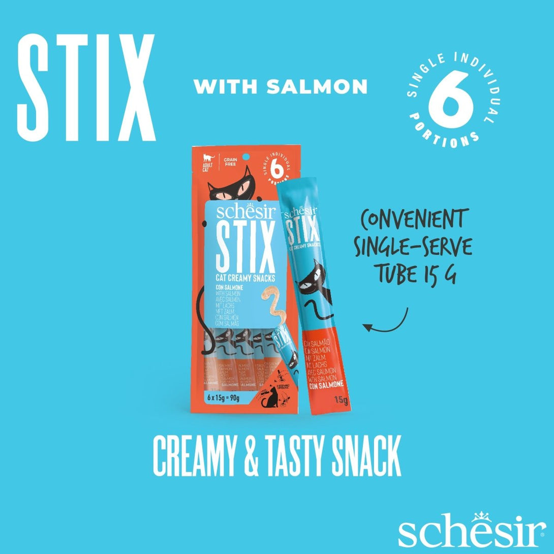 Schesir Stix Treat For Cat In Cream 6x15g - Shopivet.com