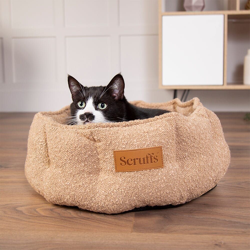 Scruffs Boucle Cat Bed - Desert Brown - Shopivet.com