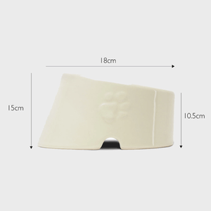 Scruffs Icon Flat Faced Dog Bowl 18cm - Cream - Shopivet.com