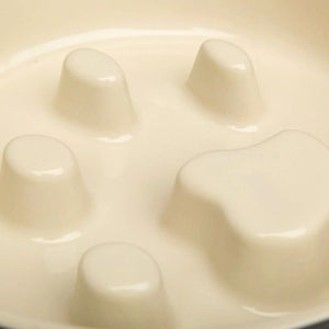 Scruffs Icon Slow Feeder Cream Pet Bowl 20cm - Cream 20cm - Shopivet.com