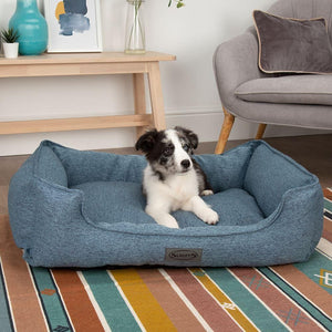 Scruffs Manhattan Box Dog Bed - DENIM BLUE Small - Shopivet.com