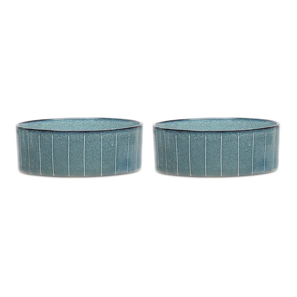 Scruffs Reactive Glaze Dog Bowl - Pinstripe Graphite 13cm - Shopivet.com