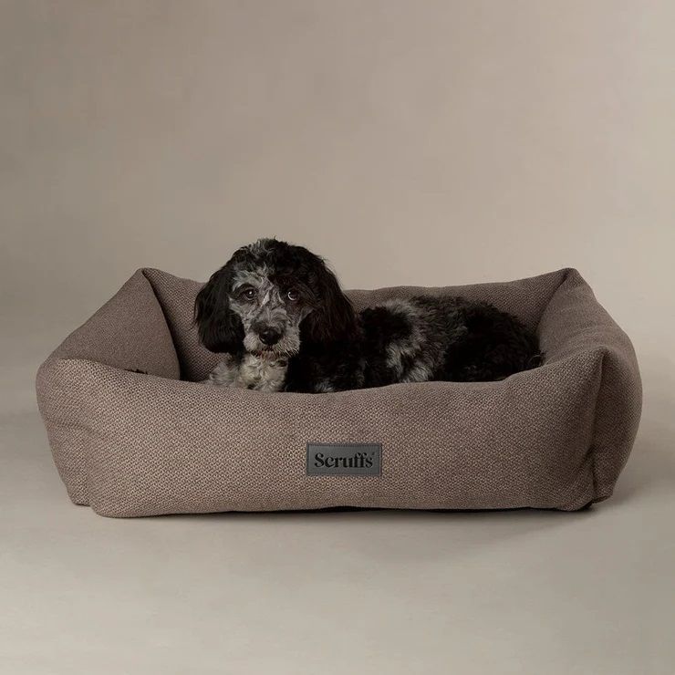 Scruffs Seattle Box Dog Bed - Stone Grey Medium - Shopivet.com