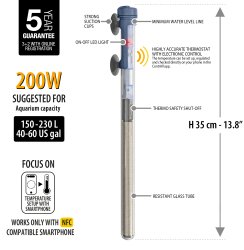 SCUBA CONTACTLESS SUBMERSIBLE HEATER 200W - Shopivet.com