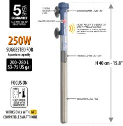 SCUBA CONTACTLESS SUBMERSIBLE HEATER 250W - Shopivet.com