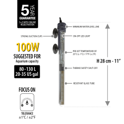 SCUBA PRESET SUBMERSIBLE HEATER 100W - Shopivet.com