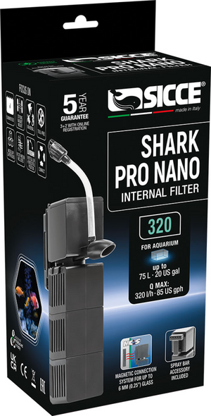 Shark Pro Nano 320, Internal Filter, 1.5m, EU 2 pins