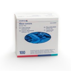 Shoe Covers, Non - woven PE, Blue, One size fits all 50 pairs - Shopivet.com