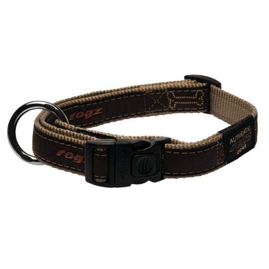 Rogz Bronze Bone Dog Collar - Large