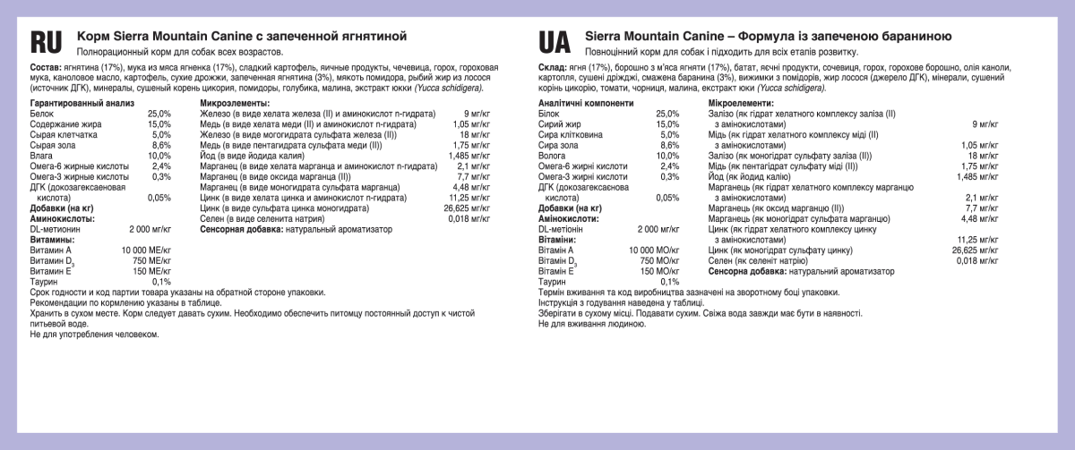Sierra Mountain Canine Recipe - 12.2kg(26.89 lbs) - Shopivet.com