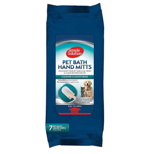 Simple Solution Pet Bath Hand Mitts 7 handwipes 17cmx28cm - Shopivet.com