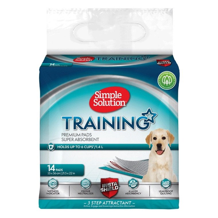 Simple Solution Premium Dog and Puppy Training Pads Pack of 14 - Shopivet.com
