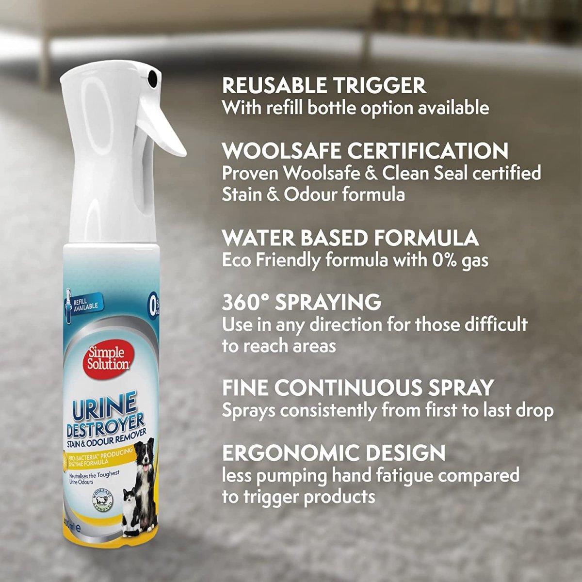 Simple Solution Urine Destroyer (Flairosol) Refill 400ml - Shopivet.com
