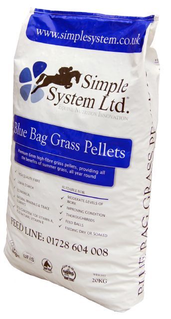 Simple System Blue Bag Grass Pellets - 20KG - Shopivet.com