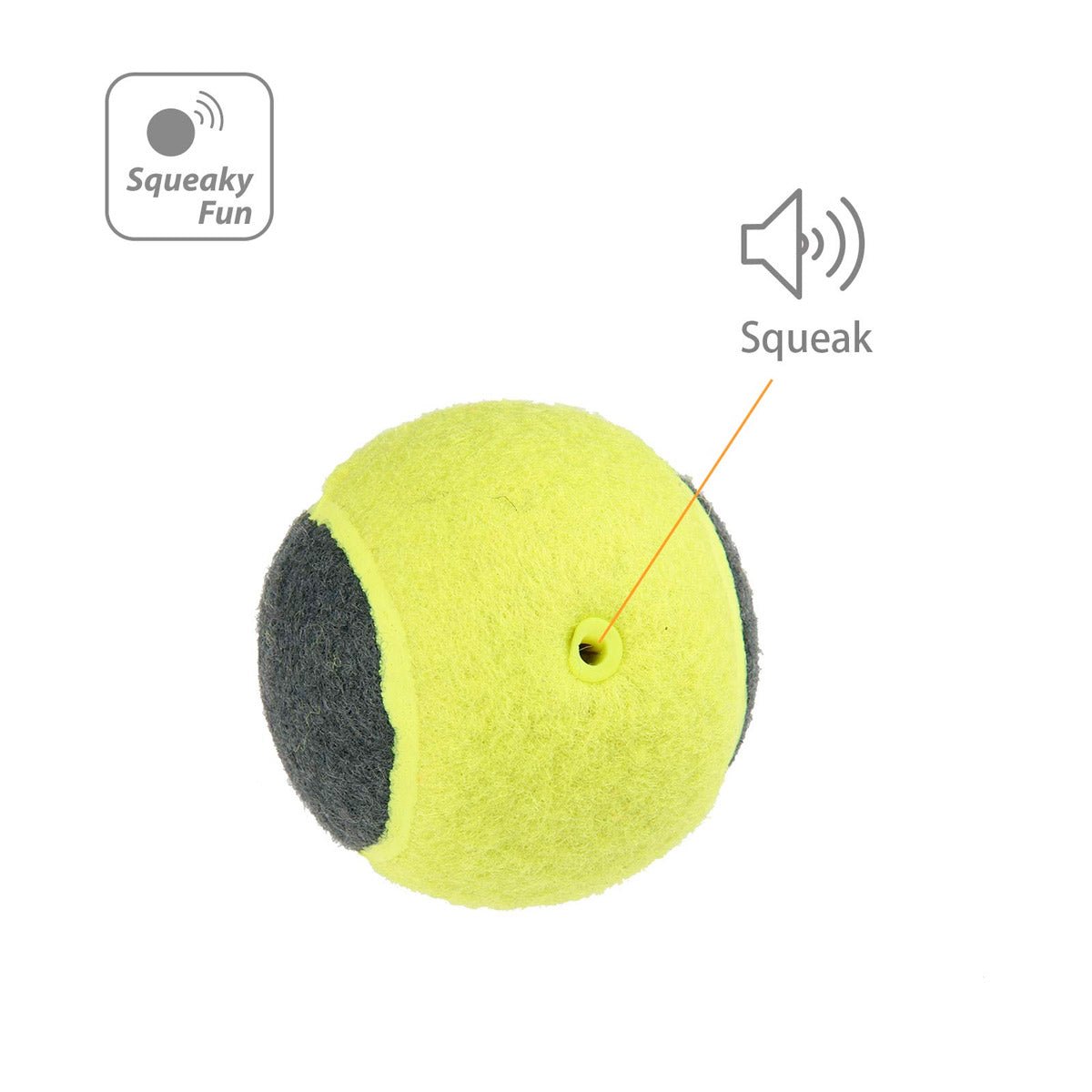 SKIPDAWG Squeaky Dog Tennis Balls (Pack of 4) - Shopivet.com