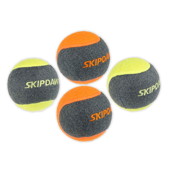SKIPDAWG Squeaky Dog Tennis Balls (Pack of 4) - Shopivet.com