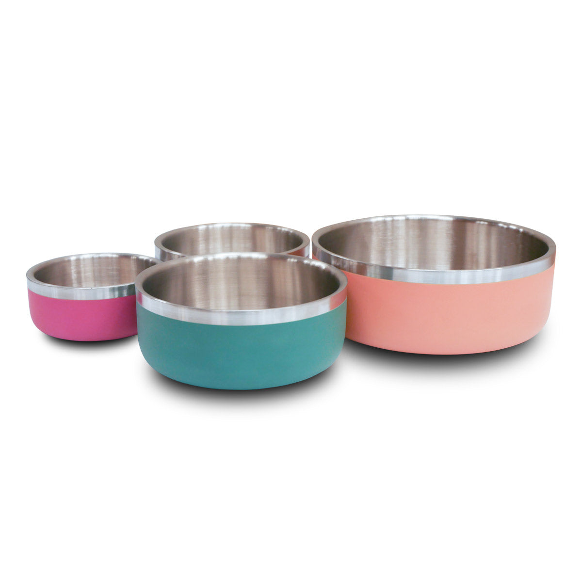 Saluki Stainless Steel Double Wall Dog Bowls - emerald - 1200 ML