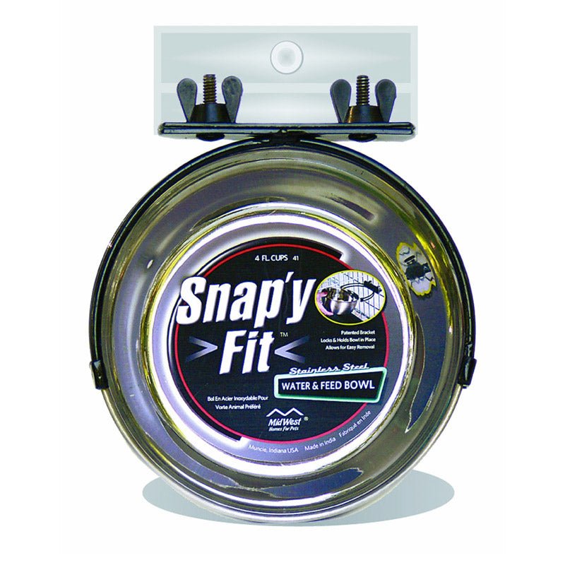 Snap’y Fit Stainless Steel Bowl - 10 oz. - Shopivet.com