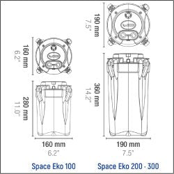 SPACE EKO+ 100 External Canister Filter 550 l/h - Shopivet.com