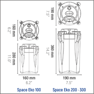 SPACE EKO+ 200 External Canister Filter 700 l/h