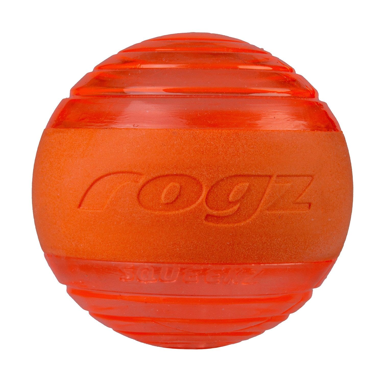 Rogz Squeekz Fetch Ball Dog Toy - ORANGE
