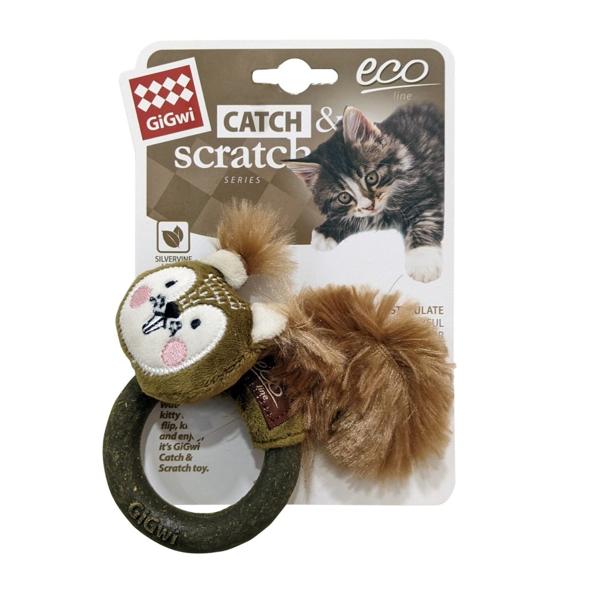 Squirrel Catch & Scratch Eco line with Slivervine Ring - Shopivet.com