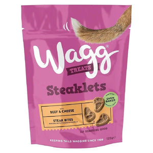 Wagg Steaklets Beef & Cheese Steak Bites Oven Baked Dog Treats 125g - 125g