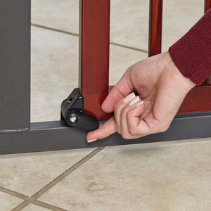 Steel Pet Gate with Decorative Wood Door - 39" - Shopivet.com