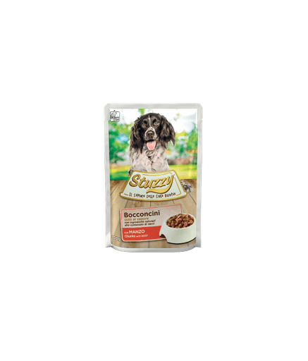 Stuzy Dog Chunks With Beef 100g Pouch (Min Order 100g – 24pcs)[Weight - 100g] - Shopivet.com