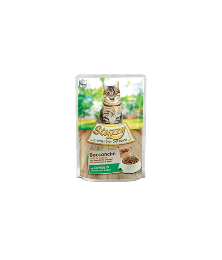 Stuzzy Cat Chunks Jelly Rabbit 85g (Min Order 85g – 24pcs)[Weight - 85g] - Shopivet.com