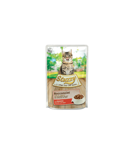 Stuzzy Cat Chunks with Beef 85g (Min Order 85g – 24pcs)[Weight - 85g] - Shopivet.com