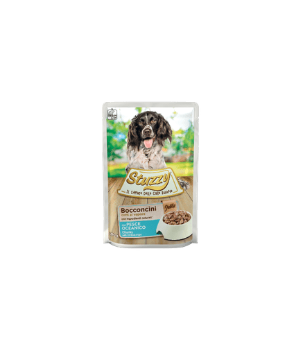 Stuzzy Dog Chunks with Ocean Fish in Jelly 100g Pouch (Min Order 100g – 24pcs)[Weight - 100g] - Shopivet.com