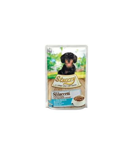 Stuzzy Dog Shreds with White Fish 100g Pouch (Min Order 100g – 24pcs)[Weight - 100g] - Shopivet.com