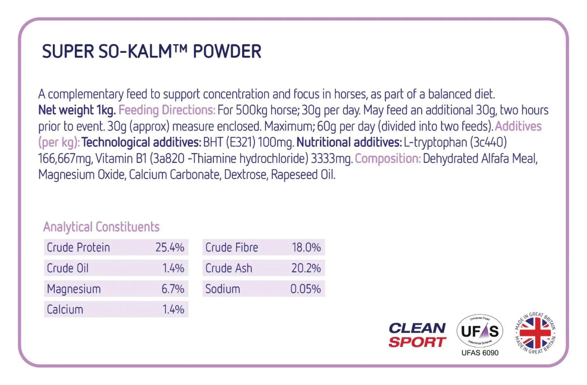 SUPER SO - KALM® POWDER 1kg - Shopivet.com