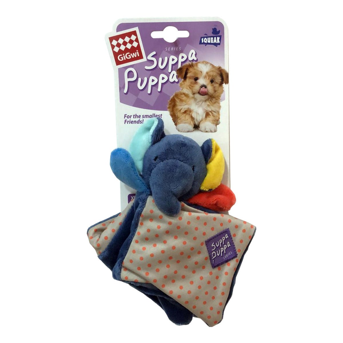 Suppa Puppa Elephant with Squeaker & Crinkle (Small) - Shopivet.com