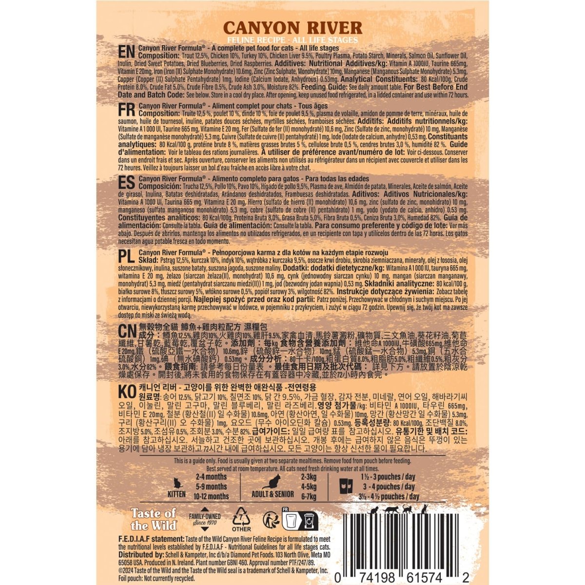 Taste of the Wild Canyon River Cat Pouch Chunks in Gravy – 85g - Shopivet.com