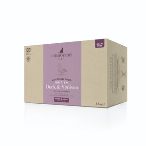 The Innocent Cat Air - Dried Duck & Venison with Cranberry Kitten & Adult Dry Cat Food 1.5kg - 1.5kg - Shopivet.com