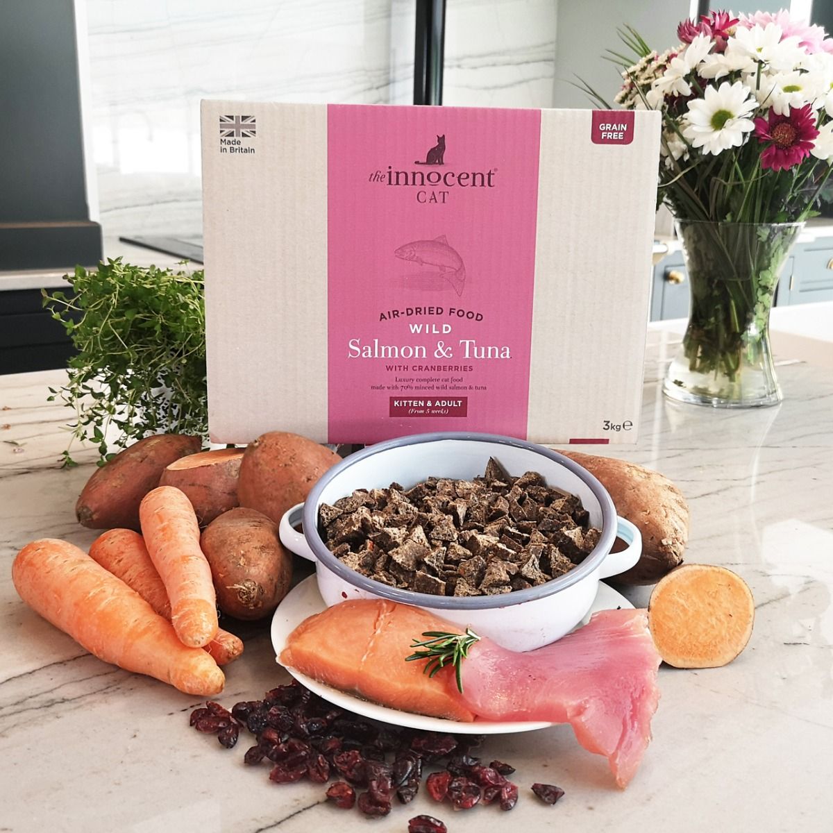 The Innocent Cat Air - Dried Salmon & Tuna with Cranberry Kitten & Adult Dry Cat Food 1.5kg - 1.5kg - Shopivet.com
