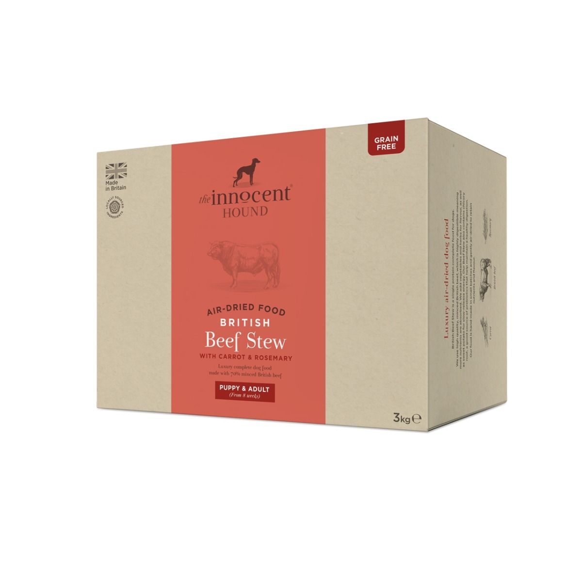 The Innocent Hound Air - Dried British Beef Stew with Carrot & Rosemary Puppy & Adult Dry Dog Food - 1.5kg - Shopivet.com