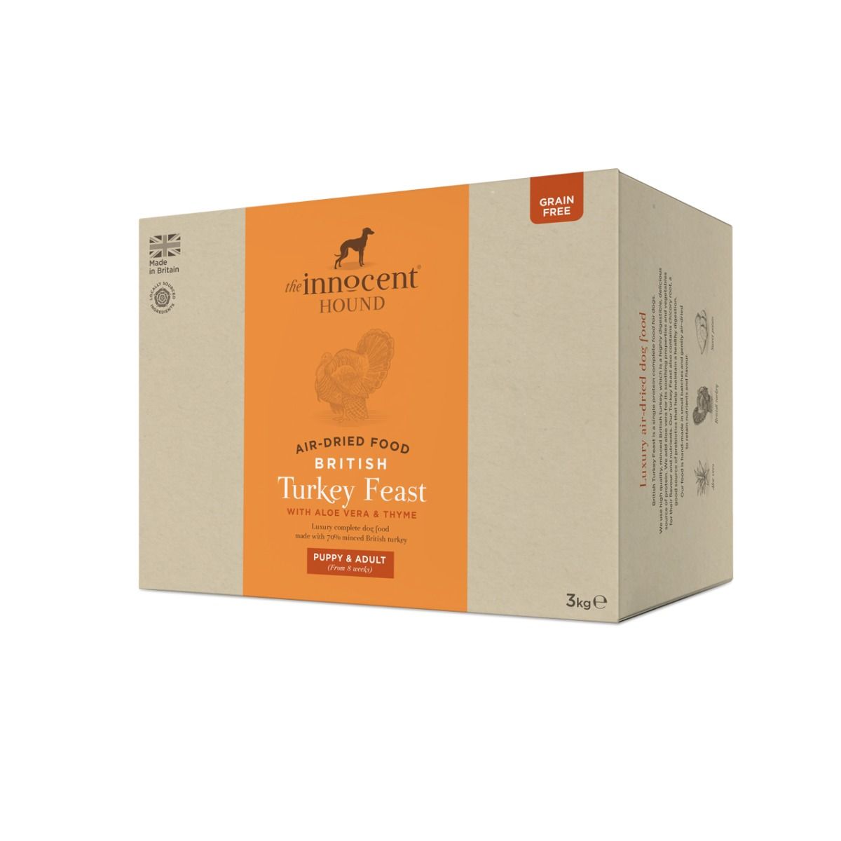 The Innocent Hound Air - Dried British Turkey Feast with Aloe Vera & Thyme Puppy & Adult Dry Dog Food - 1.5kg - Shopivet.com