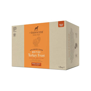 The Innocent Hound Air - Dried British Turkey Feast with Aloe Vera & Thyme Puppy & Adult Dry Dog Food - 1.5kg - Shopivet.com