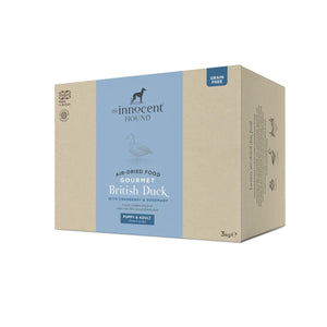 The Innocent Hound Air - Dried Gourmet British Duck with Cranberry & Rosemary Puppy&Adult Dry Dog Food - 3kg - Shopivet.com