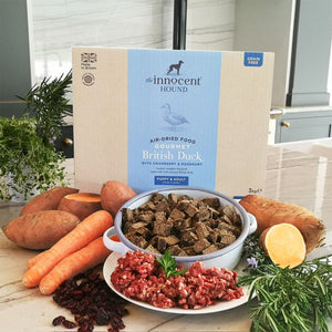 The Innocent Hound Air - Dried Gourmet British Duck with Cranberry & Rosemary Puppy&Adult Dry Dog Food - 3kg - Shopivet.com