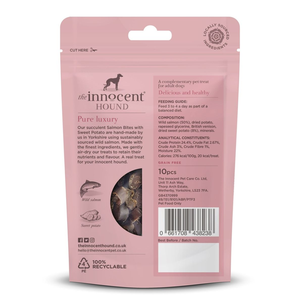 The Innocent Hound Salmon Bites with Potato Dog Treat 10pcs - 10pcs - Shopivet.com