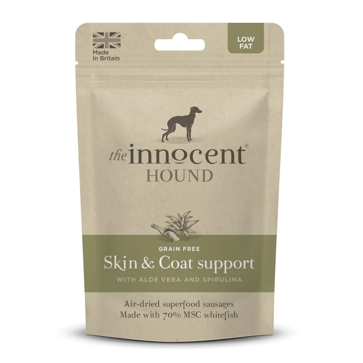 The Innocent Hound Skin & Coat White Fish Aloe Vera & Spirulina Dog Sausages 10pcs - 10pcs - Shopivet.com