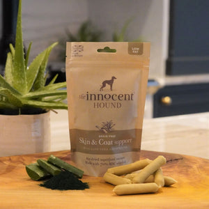 The Innocent Hound Skin & Coat White Fish Aloe Vera & Spirulina Dog Sausages 10pcs - 10pcs - Shopivet.com