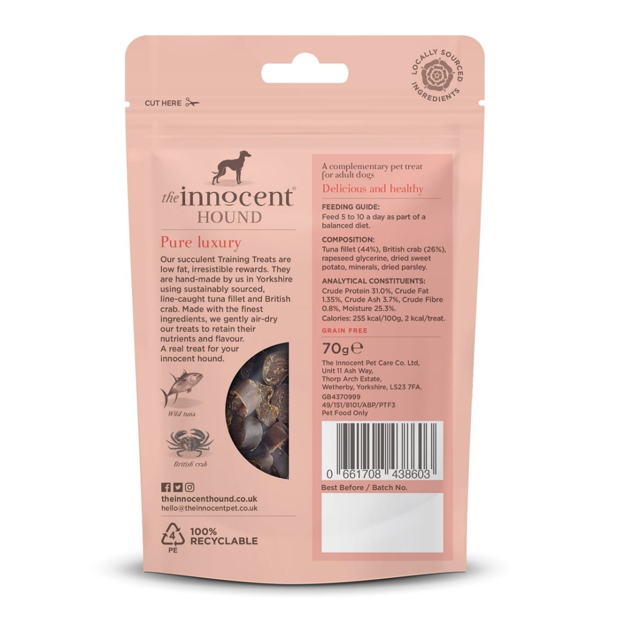 The Innocent Hound Training Tuna & Crab Rewards Treats 70g - 70g - Shopivet.com